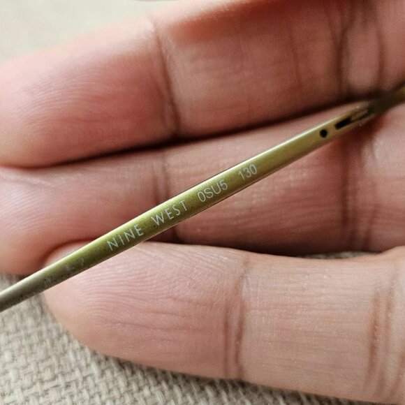 Nine West Vintage Glasses/Eyeglasses Frame Purple/Gold Tone Half Rim Frame - Picture 9 of 12